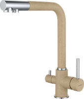 GF Смеситель для кухни, Г-обр. D-35мм с краном питьевой воды (песочный) арт-3611 песочный — фото 1, Смесители для кухни