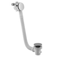 Слив-перелив, Fima Carlo Frattini, Complementi Bagno, для ванны, нажимной донный клапан Click-Clack, круглый перелив, с функцией наполнения, гибкая переливная трубка регулируется/подрезается, максимальная длина,мм-1200, диаметр слива, мм-72, без сифона (конфигурация сифона зависит от варианта установки ванны, определяется на месте монтажа и приобретается отдельно), накладки-есть, материал-латунь/ABS пластик, цвет-золото арт-F2003EROR — фото 1, Сливы-переливы