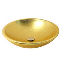ARENA Раковина накладная круглая D46 см, золото/золото, ГЛЯНЦЕВАЯ арт-31371 — фото 1, Раковины накладные