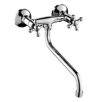 G02 Смеситель для кухни, пов.излив 299мм на стену, р/ДВ, хром, ROS, G02-74 — фото 1, Смесители для кухни