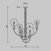 Товар: Подвесной светильник Maytoni MOD333PL-06BS - фото 2 Подвесной светильник Maytoni MOD333PL-06BS — фото 2, Подвесные светильники