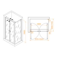 Душевой уголок RGW PA-144 (PA-104+Z-050-2+O-104) 1000x700 060814407-011 — фото 1, Душевые уголки