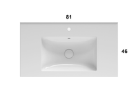 Раковина GLOBO ANITA подвесная или на мебель с одним отверстием и двумя намеченными цвет белый арт-HA081BI — фото 2, Раковины подвесные