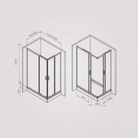 W90G-403-120280-MT Gem душевое огражд прямоугольн.,раздвиж.двери 120x80 хром мат.,стекло прозрачн — фото 5, Душевые кабины и ограждения