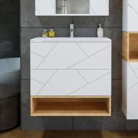 Комплект мебели для ванной Бриклаер КРИСТАЛЛ 80ZSSB, белый/дуб бунратти — фото 7, Комплекты мебели для ванной