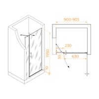 Душевая дверь RGW HO-012 90x195, профиль хром, стекло прозрачное/8 мм, арт-350601209-11 — фото 6, Распашные душевые двери