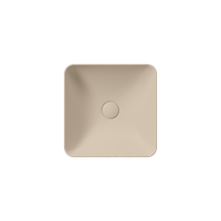 раковина накладная NUBES 38x38 без перелива бежевый матовый арт-903808 — фото 1, Раковины накладные