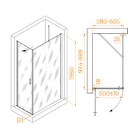 Душевой уголок RGW LE-034 (LE-003 + Z-14) 600x1000 351203460-11 — фото 1, Душевые уголки