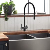 Смеситель для кухни GUN METAL с гибким изливом (черный) под фильтр из нержавеющей стали EKO, EKO05- EKO05-160GunMetal — фото 1, Смесители для кухни