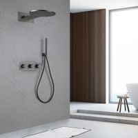 Душевая система ABBER Wasser Kreis AF8151NG скрытого монтажа без излива, термостат, никель — фото 2, Встраиваемые душевые комплекты