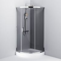 W83UG-315-090CG Like Solo Slide Стекла для душ. ограждения 90x90x200, стекло тонированное, проф хром — фото 2, Душевые кабины и ограждения