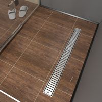 К-т водоотводящий желоб SP10-600 из пластика, с порогами из нерж. стали + Декор. решетка PC10-600 арт-SP10600-PC10600 — фото 2, Душевые лотки