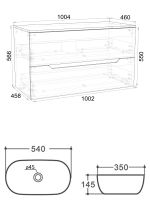 Orange Line Li-100TuwMDF+B07-540W тумба с раковиной подвесная 100 см, белый Li-100TuwMDF+B07-540W — фото 2, Тумбы с раковиной
