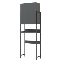 стеллаж Комфорт полки и дверцы 300 графит арт-MFR80060GT — фото 1, Стеллажи для ванной комнаты