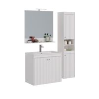 Тумба Lemark ROMANCE 80 см под 1 раковину, подвесная/напольная, 2-х дверная, цвет корпуса, фасада: Б арт-LM07R80T — фото 5, Тумбы под раковину