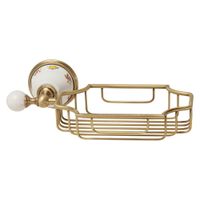 PROVANCE Решетка-корзинка настенная, керамика с декором/бронза 17639 — фото 1, Полки