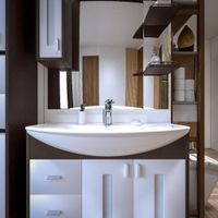 Комплект мебели для ванной Бриклаер БАЛИ 85LV, венге/белый — фото 6, Комплекты мебели для ванной