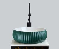 Раковина чаша Bronze de Luxe Эмеральда , зеленый/белый арт-1382 — фото 2, Раковины накладные