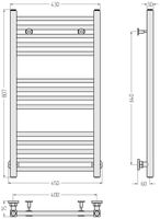Полотенцесушитель водяной Сунержа Модус 800х400 Матовая шампань арт-022-0250-8040 — фото 3, Водяные полотенцесушители