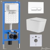 Комплект 3в1 IBERICA BLANCA инсталляция SILENCIO, унитаз TOLEDO ALTO белый, кнопка смыва CRYSTAL-R белый глянцевый (IB001.TLA.234.2210) — фото 1, Комплекты унитаз + инсталляция