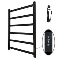 Полотенцесушитель электрический ВИД 81-10 ПРОФИЛЬНЫЙ 810х500, скр.монтаж, СНШ, черный матовый(RAL 9005), (Ferrum, равномерные перкаладины), Маргроид арт-8110p-8050-1081-9005R — фото 5, Электрические полотенцесушители