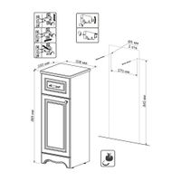 Тумба напольная Бриклаер АННА правая 34 см, белый арт-4627125411472 — фото 2, Тумбы с раковиной