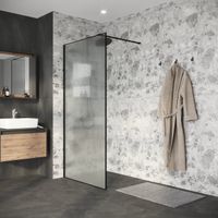 Душевая перегородка Niagara Nova NG-781-12BLACK (120х200) черный матовый,стекло эффект битого стекла,1 место — фото 2, Душевые перегородки