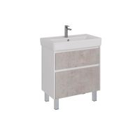 Тумба Lemark COMBI 80 см под 1 раковину, подвесная/напольная, 2 ящика, цвет фасада: Бетон, цвет корп арт-LM03C80T-Beton — фото 4, Тумбы под раковину