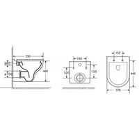 Унитаз подвесной Azario STELLA 370х400х550 ободковый, с быстросъемным сидением микролифт, белый арт-AZ-VT005+AZ-VT005sc — фото 10, Подвесные унитазы