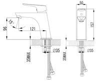 Смеситель для раковины AZARIO AVILLA керамический картридж, хром арт-AZ-WKG168044C — фото 1, Смесители для раковины