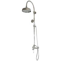 OXFORD Душевой настенный гарнитур (см-ль д/душа терм./колонна ARCO/верхн.душ/шланг/ручной душ),хром 31862 — фото 1, Душевые стойки