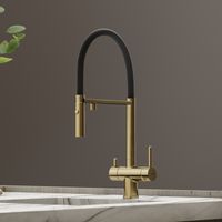 Товар: Смеситель для кухни SANCOS Imola с возможностью подключения фильтра для воды, цвет брашированное золото с черным изливом, арт. арт-SC4010BGbh - фото 5 Смеситель для кухни SANCOS Imola с возможностью подключения фильтра для воды, цвет брашированное золото с черным изливом, арт. арт-SC4010BGbh — фото 5, Смесители для кухни