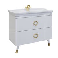 Тумба напольная "АТРИО-105 см" с 2-я ящ. белый глянец (ум.МОДЕРН-105) арт-1010501 — фото 1, Тумбы под раковину