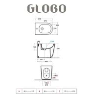 Биде GLOBO LALITA Напольное приставное с одним отверстием цвет белый LT009BI — фото 3, Биде напольные