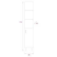 Пенал напольный OnikaТимбер 30.01 Серый мат./Дуб сонома арт-403067 — фото 6, Пеналы для ванной комнаты