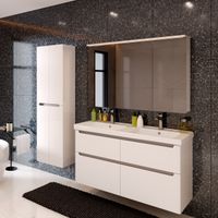 Шкаф зеркальный Lemark ZENON 120х80 см 3-х дверный, с козырьком-подсветкой, с розеткой, цвет корпуса арт-LM120ZS-Z — фото 6, Зеркальные шкафы в ванную