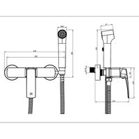 Гигиенический душ Azario Conda со смесителем, керамический картридж, шланг 150 см, графит арт-AZ-K2511GR — фото 5, Гигиенические души