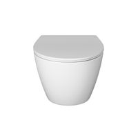 Унитаз подвесной Grossman (520х373х365) безободковый,смыв торнадо,белый с тонкой крышкой,микролифт,1 место арт-GR-4405SQ — фото 1, Подвесные унитазы