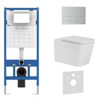 Комплект 3в1 IBERICA BLANCA инсталляция SILENCIO, унитаз TOLEDO ALTO белый, кнопка смыва INOX-S хром матовый (IB001.TLA.234.1601) — фото 1, Комплекты унитаз + инсталляция