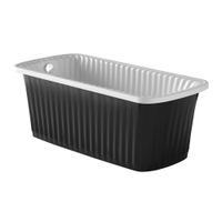 OLIVIA PANELLO Ванна 174x83хH66 см. белая, панель черная, слив/перелив хром 25341 — фото 1, Ванны