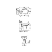 Биде SIMAS LONDRA Напольное приставное с одним отверстием цвет белый LO923 — фото 2, Биде напольные
