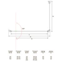 Душевой угол Veconi Rovigo RV-033R, 800х1000х1950, хром, стекло дождь RV033R-80100-06-C7 — фото 4, Душевые уголки