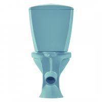 Унитаз-компакт "Версия" наклонный выпуск, с кнопочной арматурой и сиденьем, голубой SANTERI 1P4015S0600BF — фото 1, Напольные унитазы