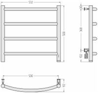 Полотенцесушитель электрический Сунержа Галант 4.0 500х500 МЭМ правый Золотой шёлк арт-32-0831-5050 — фото 3, Электрические полотенцесушители