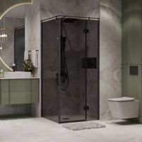 Товар: Душевое ограждение Niagara Nova NG-2831-34BLACK (90х90х195) квадрат,черный матовый,дверь распашная,стекло тонированное,1 место - фото 2 Душевое ограждение Niagara Nova NG-2831-34BLACK (90х90х195) квадрат,черный матовый,дверь распашная,стекло тонированное,1 место — фото 2, Квадратные душевые уголки