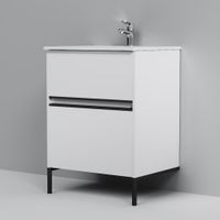 Sense, База под раковину, универсальная, 60 см, 2 ящика, цвет: белый глянец арт-M7BFUX0602WG — фото 4, Тумбы под раковину