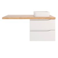 Тумба подвесная NORDIC 60 /левая/ со столешницей из массива 122 см под накладную раковину /AQUA DE MARCO 5060CNOR122/H/L — фото 4, Тумбы под раковину