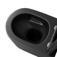 Унитаз подвесной Grossman (520х360х365) безободковый,смыв торнадо,черный матовый с тонкой крышкой,микролифт,1 место арт-GR-4499BMSQ — фото 3, Подвесные унитазы