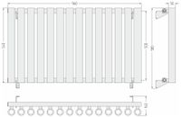 Отопительный радиатор Сунержа Кумир-0 500х960 14 секций Матовый чёрный арт-31-0340-5014 — фото 4, Радиаторы отопления