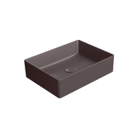 раковина накладная KUBE X 50x37 без перелива коричневый матовый арт-942916 — фото 2, Раковины накладные